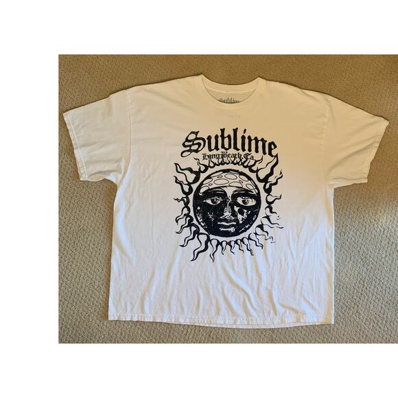 NWOT Sublime Long Beach Sun White Tee - Picture 1 of 4
